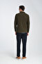 Blum Men's Khaki Waffle Patterned Regular Fit Polo Collar Sweatshirt - 8