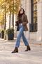 Fabiola Brown Suede Women's Daily Stylish Elegant Pointed Heeled Studded Detailed Stretch Form Zippered Thick Boots Bootie - 5