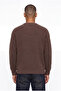 Men's Thessaloniki Knitted Clean Stitching Crew Neck Oversize Knitwear Mocha - 5