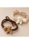 Cute Bear Figured Hair Tie Set - 2-Piece Cream Brown - 4