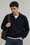 Polo Collar Buttoned Men's Knit Sweater |   Mew5111328-1 - 2