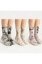 Wak unisex batik patterned socks 3-piece set cotton long socks seamless breathable everyday sports comfort socks
