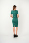 Scuba fabric belt detailed pencil dress - emerald green - 5