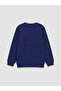 Navy Blue 3 Thread Printed Standard & Regular Girls' Sweatshirt - W6Y334Z1-Hpn |   Lcw - 2