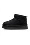 Children's Black Thick Soled Suede Boots - 2
