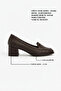 Pearl Women's Brown Genuine Leather Lined 5 cm Thick Heeled Loafer Shoes - 5
