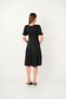 Crepe fabric dress with belt detail - black - 5