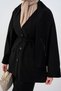 Women's Double Pocket Lined Waist Tie Set Black - 5