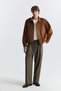 Hidden Zipper Faux Suede Coat - 3