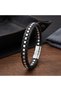 💎   Premium Shiny and Stylish White Black Ribbed Leather Weave and 316L Steel Chain Bracelet 31834B25D3 21 cm - 2