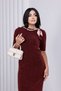 Scarf Short-Sleeved Knitwear Dress - 3