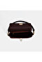Women's Burgundy Gold Lock Detailed Suede Textured Shoulder Bag - 6