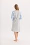 100% Cotton Fabric Long Sleeve Button Detailed Nightgown 27101-27102 - 5