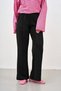 Women's Grass Detail Elastic Waist Pants Black - 4