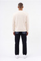 Men's Thessaloniki Knitted Dirty Stitching Crew Neck Oversize Knitwear Ecru - 7