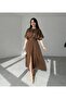 Brown Dress with Belt Detail and Slits