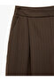 High Waist Pleated Wide Leg Striped Trousers with Pockets - 3