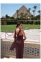 Eh Collection Draped Satin Dress with Shawl Accessory - 2