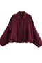 Zr Model Women's Oversize Premium Burgundy Suede Jacket - 4