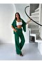 Women's Green Baggy Wide Leg Sweatpants - 3