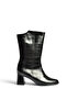 Z758292511 Black Crocodile Printed Thick Heeled Women's Boots - 6