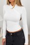 Cross-over collar long sleeve blouse - 6