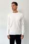 Men's Crew Neck Ribbed Knit Sweater White - 27012 - 4