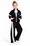 Girl's 3-Thread Ribbed Zippered Tracksuit Set – Stripe Detailed 43168-S - 4
