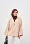 Women's V-Neck Single Button Cardigan Stone