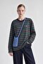 Relaxed Fit Crew Neck Sweatshirt Blue