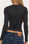 Double-Breasted Cross Collar Long Sleeve Viscose Blouse - 5