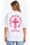 Unisex Women's Men's Forever World Pink Patterned Design Printed Oversized Thick Fabric Relaxed Fit T-Shirt - 2