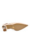 Beige Thick Transparent Heeled Ankle Strap Pointed Toe Women's Evening Dress Shoes 205 - 5