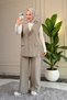 44470 - Stylish, Comfortable, Casual Felt Knitwear Women's Set with Pants and Double Button Vest - 3
