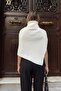 Beige Stand Collar Women's Knitwear Poncho - 5