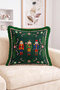 Christmas Soldiers and Candy Canes Pattern Throw Pillow Cover with Fringe-Tassels for Christmas Decoration