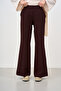 Women's Spanish Style Half Elastic Pants Bitter Brown - 3
