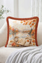 Autumn Lake Scenery, Book and Coffee Pattern Decorative Fringe-Tassel Throw Pillow Cover - 2