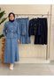 Belted Jacket and Long Skirt Set Open Denim 7593 - 2