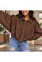 Zr Women's Oversize Premium Suede Jacket Bitter Brown - 3