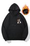 Men's Black Winter Hooded Sweatshirt with Daretto Print - 3