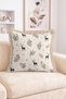 Deer Figured Winter Branch and Snowflake Patterned Fringed-Tasseled Throw Pillow Cover - 2