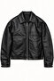 Oversized Fit, Zipper Closure, Double Pocket Flap, Short, Seasonal, Shirt Collar, Faux Leather Jacket 695 - 4