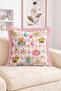 Christmas Crown, Snowflake, Gift Wrap, and Ornament Ball Patterned Fringed-Tasseled Throw Pillow Cover - 2