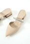 Ba04613 Ten Women's Wide Stone Evening Dress Shoes with 4 cm Heel and Closed Front Slippers - 4