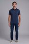 Navy Blue Studio Shirt Collar Buttoned T-Shirt - 5