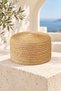 Women's Natural Beige Straw Look Pillbox Hat Handcrafted Flat Top Brimless Bohemian Model - 4