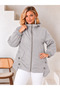 Women's Plus Size Hooded Parachute Fabric Seasonal Waterproof Lined Oversize Trench Coat Jacket 29010 - 5