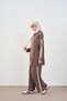 Women's Stripe Detail Hooded Set Dark Mink - 4