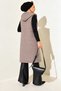 Women's Gold Buttoned Hooded Quilted Vest -0650 - 3